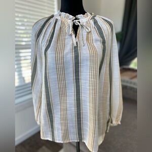 Lucky Brand ruffled stripped blouse